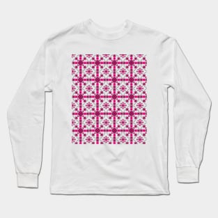 Seamless pattern with flower shapes circles Long Sleeve T-Shirt